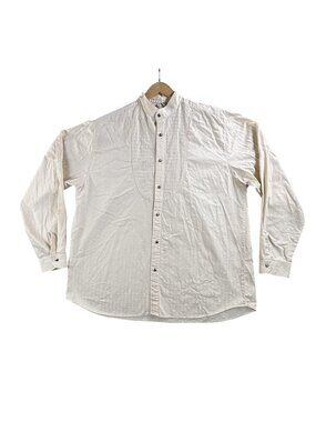 Vintage Wah Maker Shirt Mens XL White Button Up Long Sleeve Western USA Made 90s